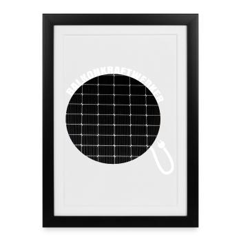 Balkonkraftwerker PV Anlage Stromerzeuger Umwelt - Gerahmtes Poster (27 × 37 cm) - Schwarz - Vorne