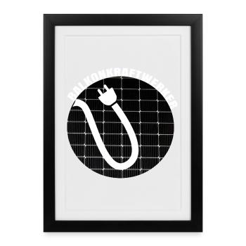 Balkonkraftwerker Vorbild Animation zum Nachahmen - Gerahmtes Poster (27 × 37 cm) - Schwarz - Vorne