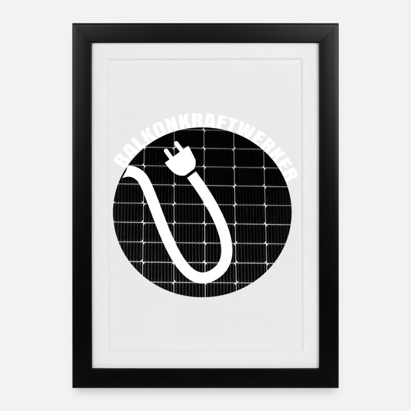 Balkonkraftwerker Vorbild Animation zum Nachahmen - Gerahmtes Poster (27 × 37 cm) - Schwarz