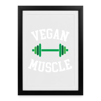 Vegan Muscle - Framed poster (27 × 37 cm) - black - Front