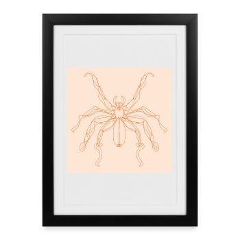 LINE ART SPIDER - COSTUMES D’HALLOWEEN - MINIMALISME - Affiche encadrée (27 × 37 cm) - noir - Devant