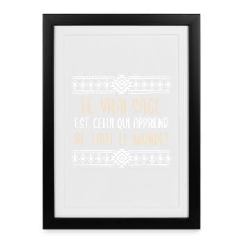 Le vrai sage - Affiche encadrée (27 × 37 cm) - noir - Devant