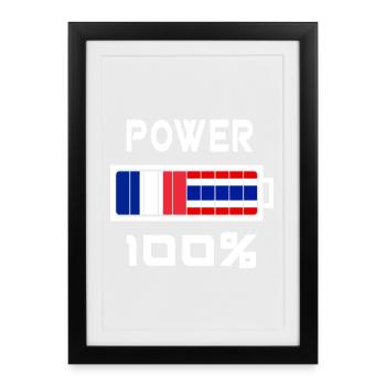 La Thaïlande et France Power 100 % - Affiche encadrée (27 × 37 cm) - noir - Devant