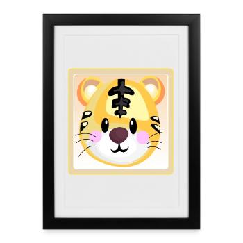 TIGER BABY MATERNELLE ENFANT - Affiche encadrée (27 × 37 cm) - noir - Devant