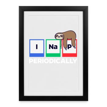 Schlafen Tier Humorvoll Statement Faultier Urwald - Gerahmtes Poster (27 × 37 cm) - Schwarz - Vorne