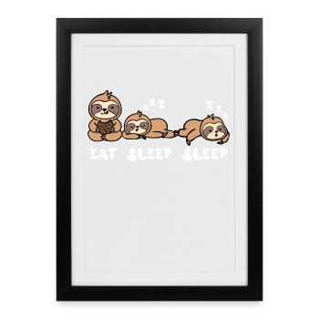 Cool Vegetarian Relax Sloth Late Riser Saying - Framed poster (27 × 37 cm) - black - Front