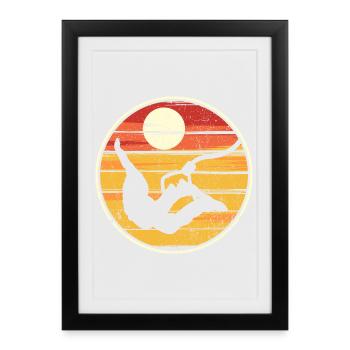 Sunset Silhouette Flight - Framed poster (27 × 37 cm) - black - Front