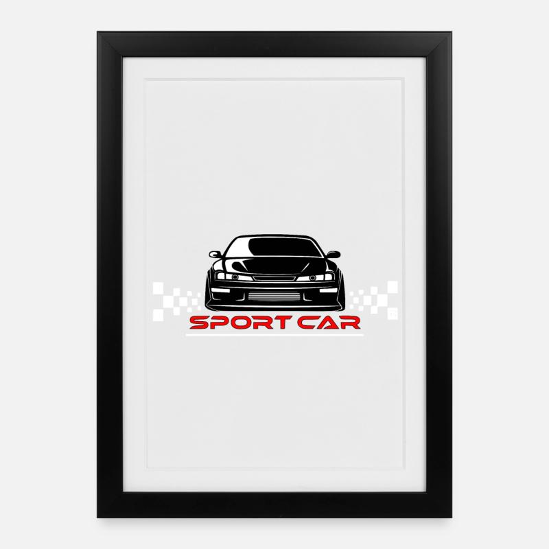 Sport car - Framed poster (27 × 37 cm) - black