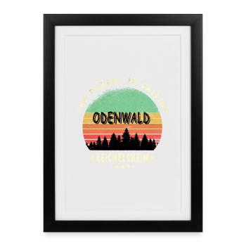 Reichelsheim Odenwald Design - Affiche encadrée (27 × 37 cm) - noir - Devant