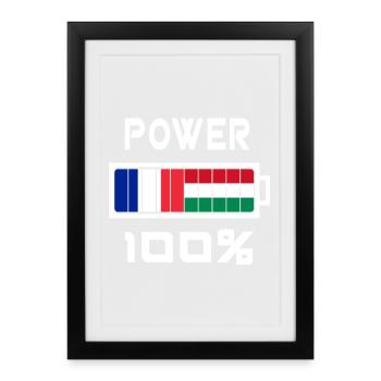 Hungary and France Power 100% - Framed poster (27 × 37 cm) - black - Front