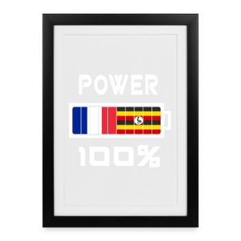 Uganda and France Power 100% - Framed poster (27 × 37 cm) - black - Front