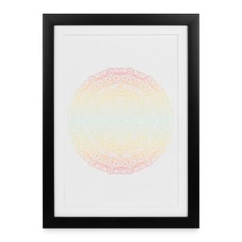Mandala - Affiche encadrée (27 × 37 cm) - noir - Devant