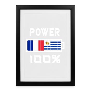 Uruguay and France Power 100% - Framed poster (27 × 37 cm) - black - Front