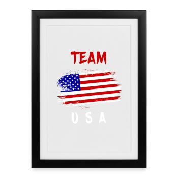 équipe américaine - Affiche encadrée (27 × 37 cm) - noir - Devant