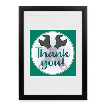 MERCI ARTISAN - PINCES - Affiche encadrée (27 × 37 cm) - noir - Devant