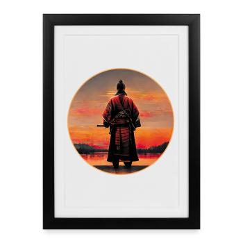 Guerrier Samouraï - Affiche encadrée (27 × 37 cm) - noir - Devant