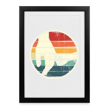 Holding Hands Rainbow Circle - Framed poster (27 × 37 cm) - black - Front