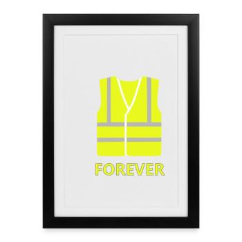Gilet jaune - Affiche encadrée (27 × 37 cm) - noir - Devant