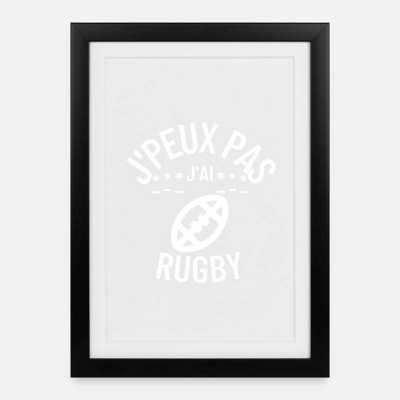 J peux pas j ai rugby - Affiche encadrée (27 × 37 cm) - noir