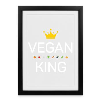 Roi végétalien - Affiche encadrée (27 × 37 cm) - noir - Devant