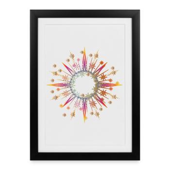 sparkling and shining star as a frame - Framed poster (27 × 37 cm) - black - Front