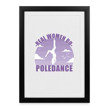 Pole Dance Dancer Poledancing Pole Gift - Affiche encadrée (27 × 37 cm) - noir - Devant