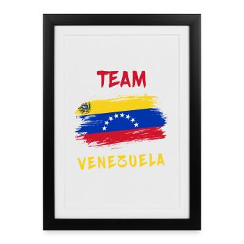équipe du Venezuela - Affiche encadrée (27 × 37 cm) - noir - Devant