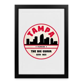 Tampa Skyline Retro Badge - Framed poster (27 × 37 cm) - black - Front