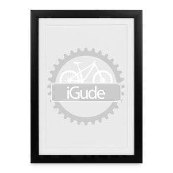iGude Zahnrad MTB hell - Gerahmtes Poster (27 × 37 cm) - Schwarz - Vorne