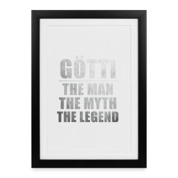 Götti the man the myth the legend - Framed poster (27 × 37 cm) - black - Front