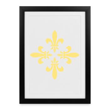 Lily Blossom Cross Pattern ORNAMENT - Vector - Framed poster (27 × 37 cm) - black - Front