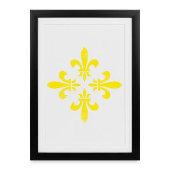 FLEURS DE LYS MILLÉSIME Midden-Drenthe - Affiche encadrée (27 × 37 cm) - noir - Devant