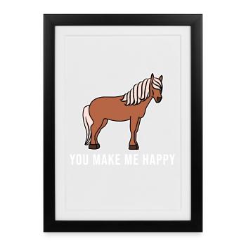 Icelandic Horses Statement Horse Love Cool Horses - Framed poster (27 × 37 cm) - black - Front