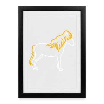 Chevaux Etalon islandais Arabe Chevaux islandais - Affiche encadrée (27 × 37 cm) - noir - Devant