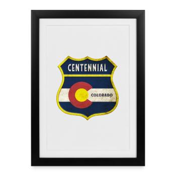 Motif du centenaire du Colorado - Affiche encadrée (27 × 37 cm) - noir - Devant
