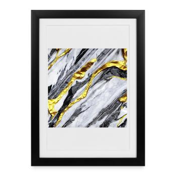 Marble gold structure - Framed poster (27 × 37 cm) - black - Front