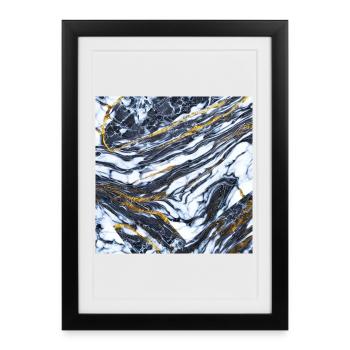 Marble meets gold Marble gold texture - Framed poster (27 × 37 cm) - black - Front