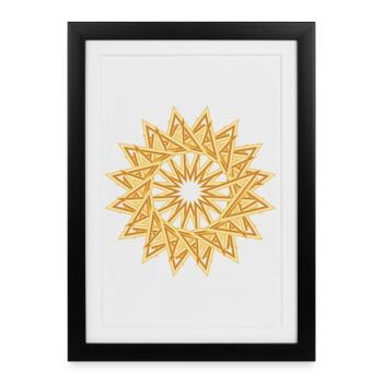 étoile d’or extraordinaire pour Noël - Affiche encadrée (27 × 37 cm) - noir - Devant