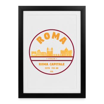 Silhouette de la capitale romaine - Affiche encadrée (27 × 37 cm) - noir - Devant
