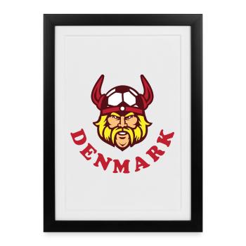 Denmark Football - Framed poster (27 × 37 cm) - black - Front