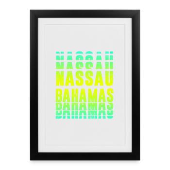 Nassau Bahamas Design - Framed poster (27 × 37 cm) - black - Front
