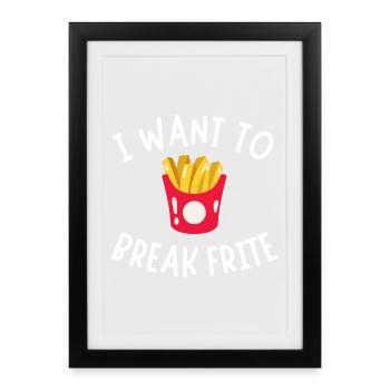 French fries, eating fries, fries humor - Framed poster (27 × 37 cm) - black - Front