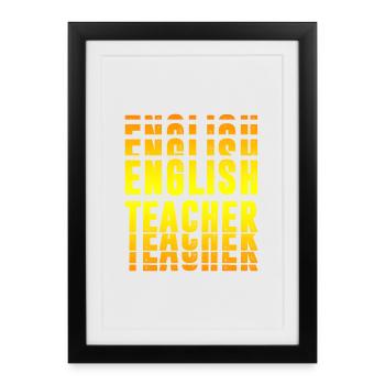 Design de professeur d'anglais - Affiche encadrée (27 × 37 cm) - noir - Devant