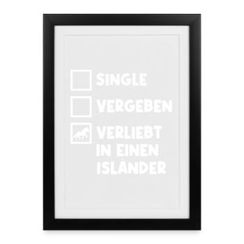 Chevaux islandais Amour de cheval Déclaration Amoureux des chevaux - Affiche encadrée (27 × 37 cm) - noir - Devant