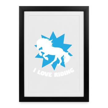 Chevaux Equitation Déclaration Chevaux islandais Amour Cheval - Affiche encadrée (27 × 37 cm) - noir - Devant