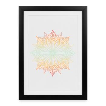 Mandala - Affiche encadrée (27 × 37 cm) - noir - Devant