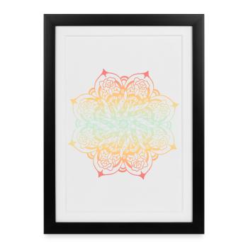 Mandala - Affiche encadrée (27 × 37 cm) - noir - Devant