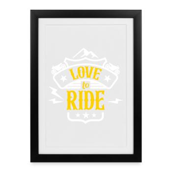 J’adore rouler - Affiche encadrée (27 × 37 cm) - noir - Devant