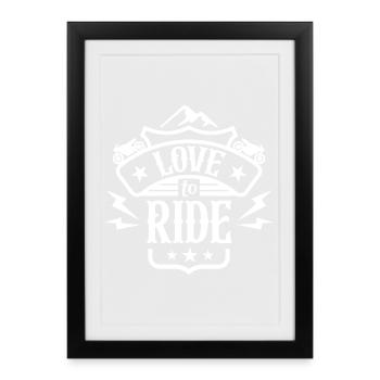 J’adore rouler - Affiche encadrée (27 × 37 cm) - noir - Devant