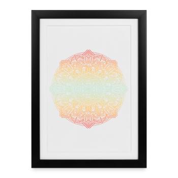 Mandala - Affiche encadrée (27 × 37 cm) - noir - Devant